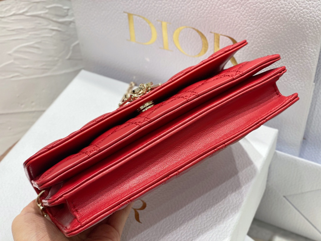 miss D*or mini bag crimson red s0980onmj-m57r 21 x 11.5 x 4.5 cm