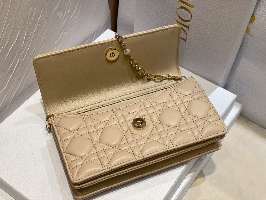 miss D*or mini handbag beige cannage woven pattern lambskin s0980onmj-m116 21 x 11.5 x 4.5 cm