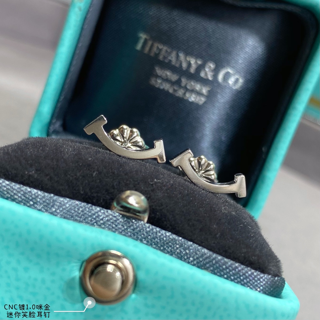T*f*ny & co. mini smile smooth stud earrings