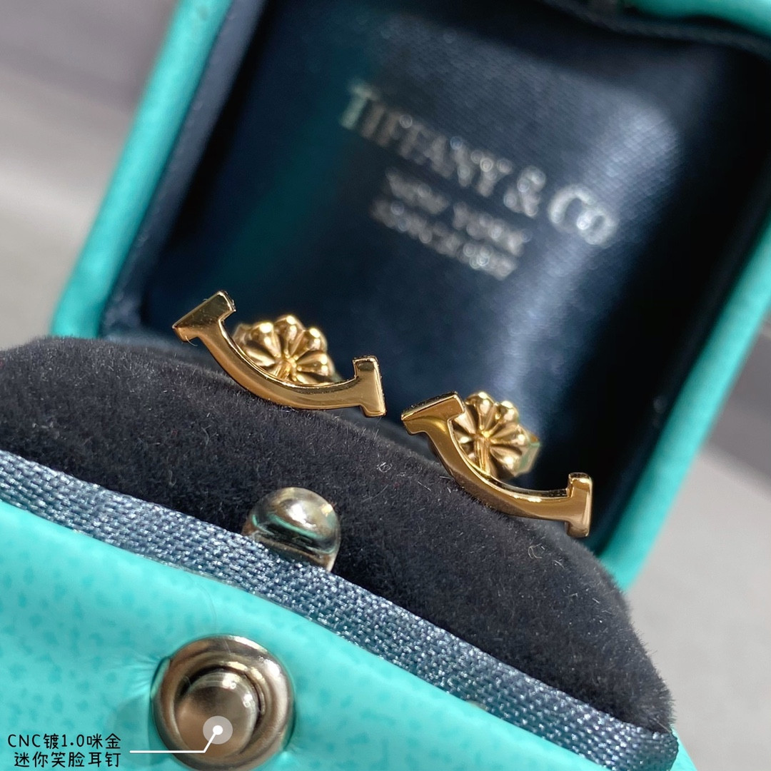 T*f*ny & co. mini smile smooth stud earrings