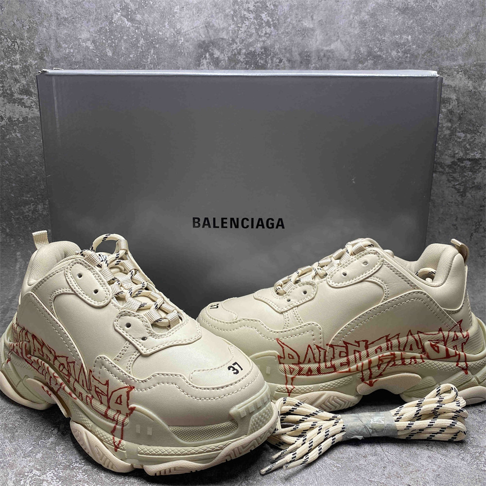 ua Ba*len*cia*ga triple sdiy metal white red