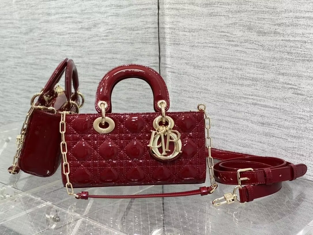 D*or small lady d-joy bag red 22x6x12cm
