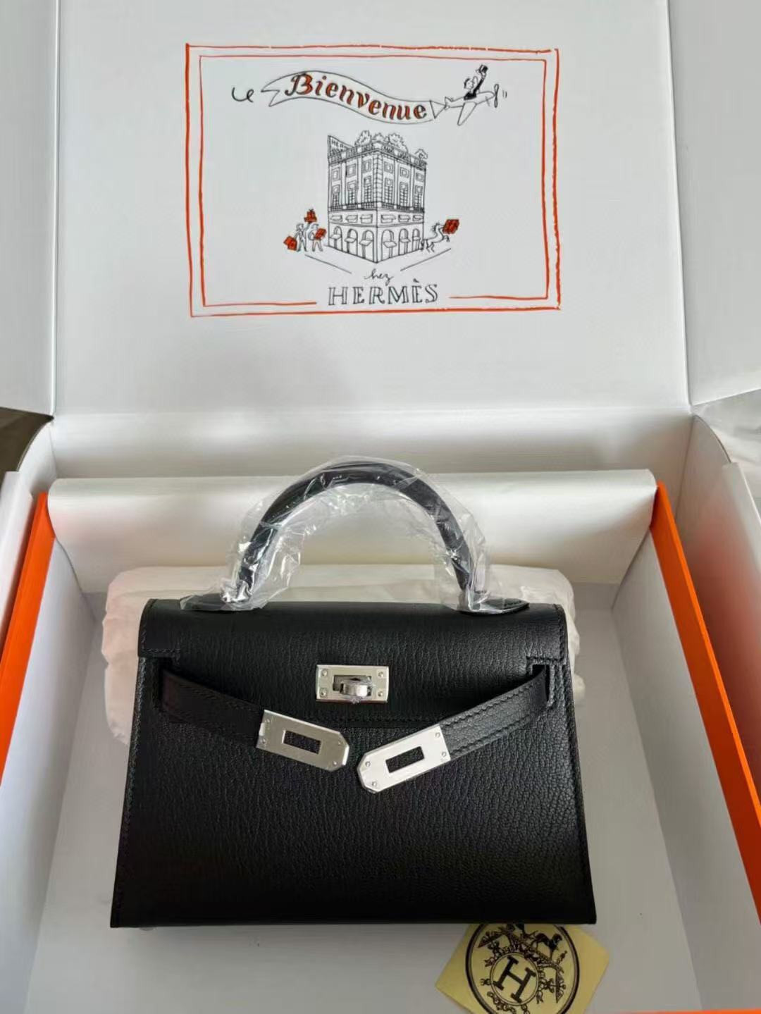 H**me5 mini kelly chèvre 19 19×6×12cm