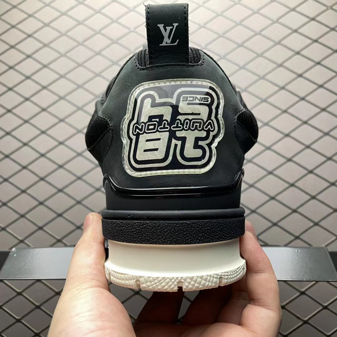 ua l0*is V*t0n lv skate sneaker black white