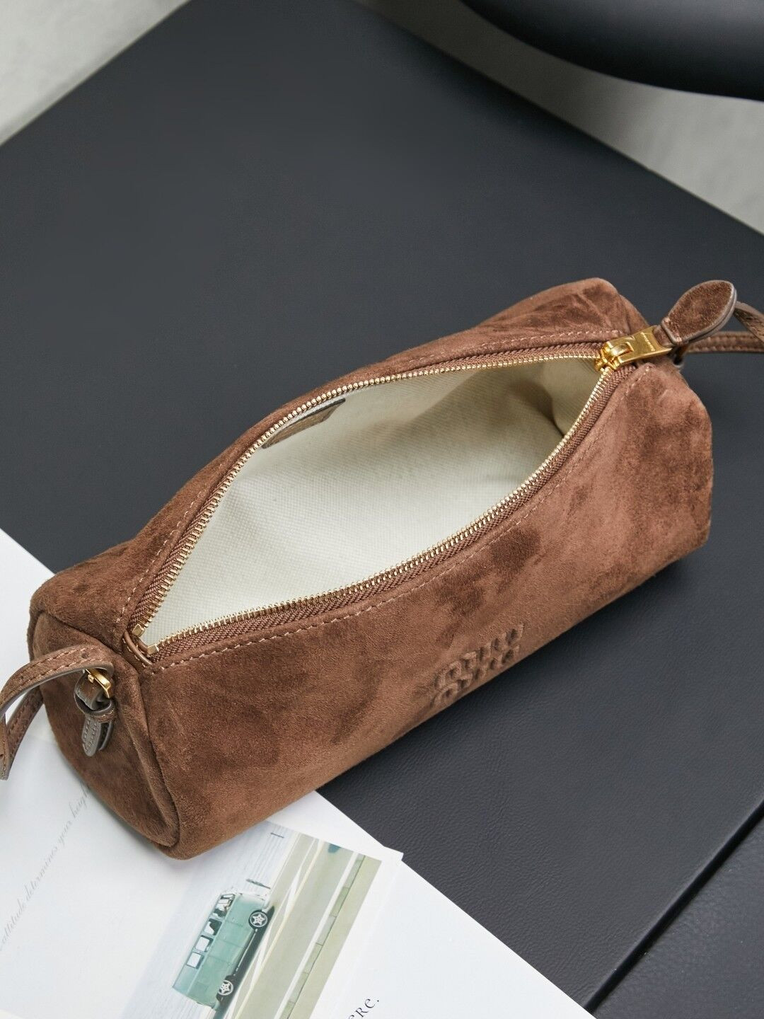 Miu Miu Suede pouch 22x9x9cm
