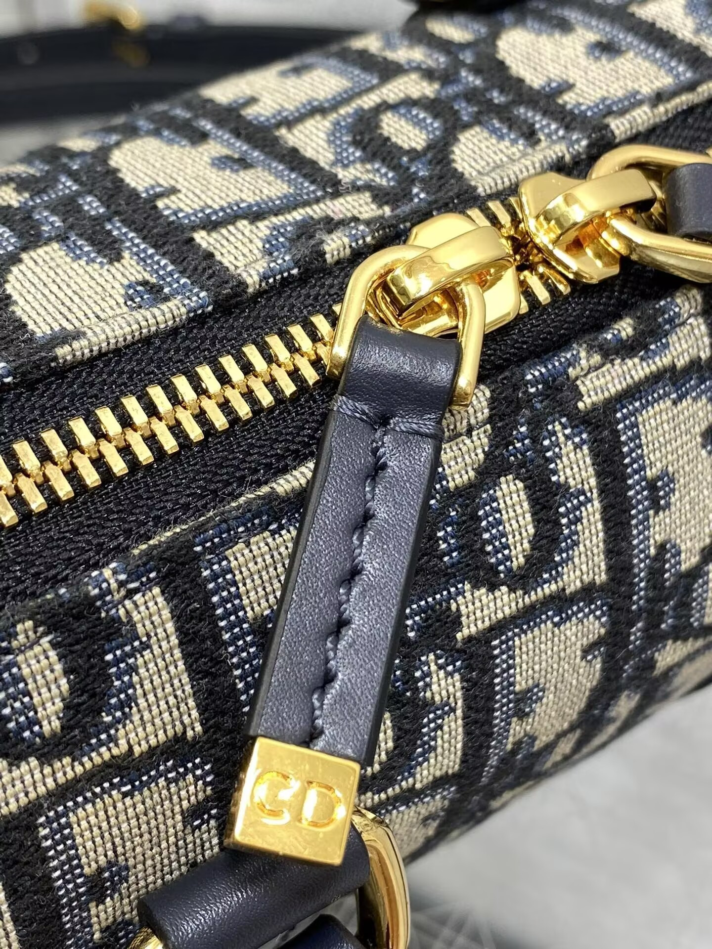 D*or groove 17 bag blue D*or oblique jacquard 17x10x8cm