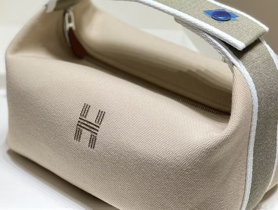 H**mes canvas bride-a-brac case toiletry pouch