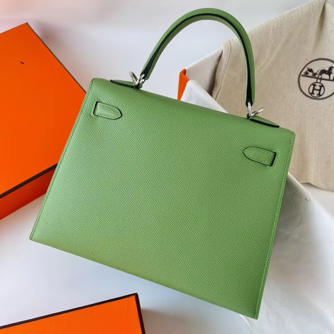 HERMÈS Kelly Silver-tone Hardware 28