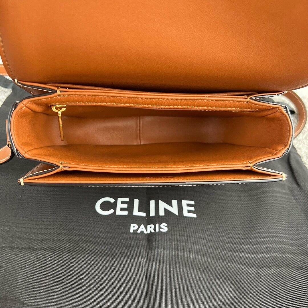 Ce**e teen triomphe bag in textile and calfskin 18.5x13.5x7cm