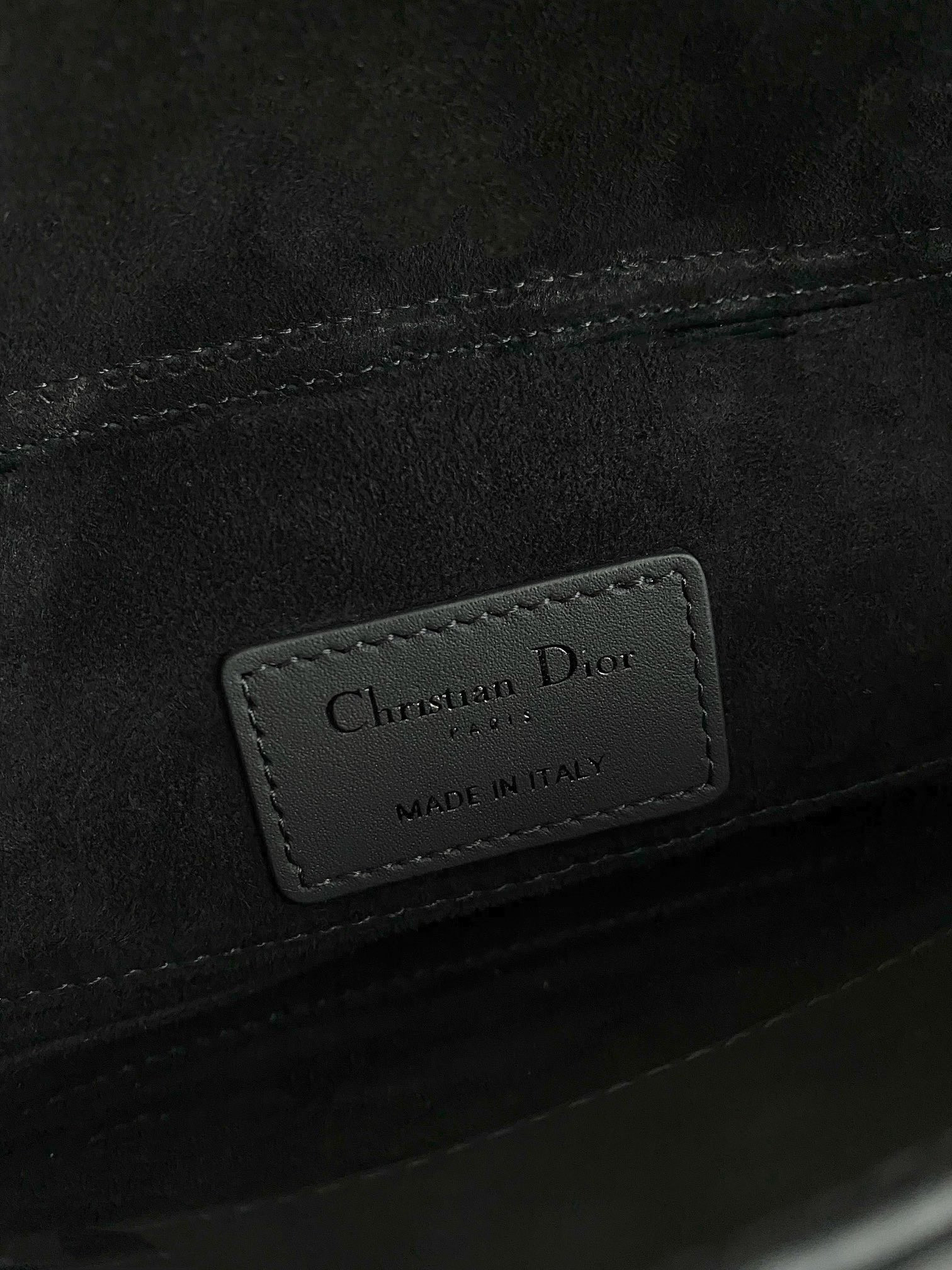 D*or small lady d-joy bag ultramatte black cannage calfskin