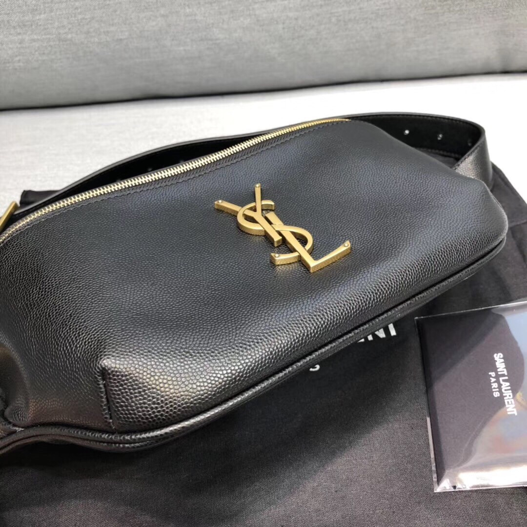 Y*L cassandre classic belt bag in grain de poudre embossed leather 25 x 14 x 3.5 cm