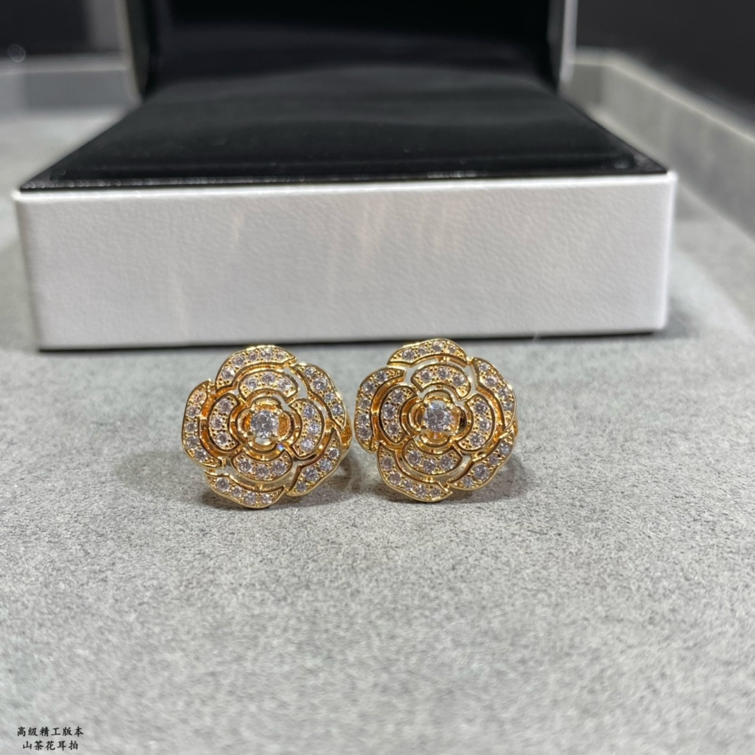 Ch*el camellia earrings