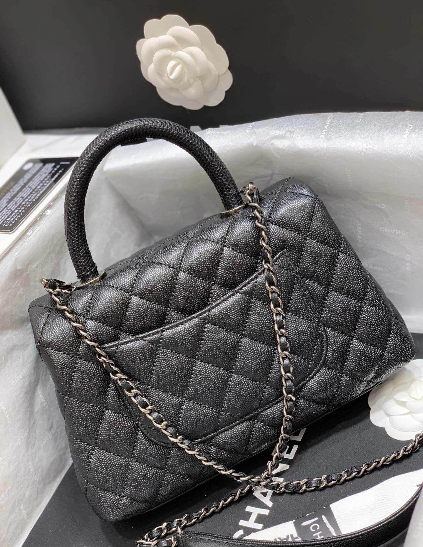 Ch*el samll coco handle bag
