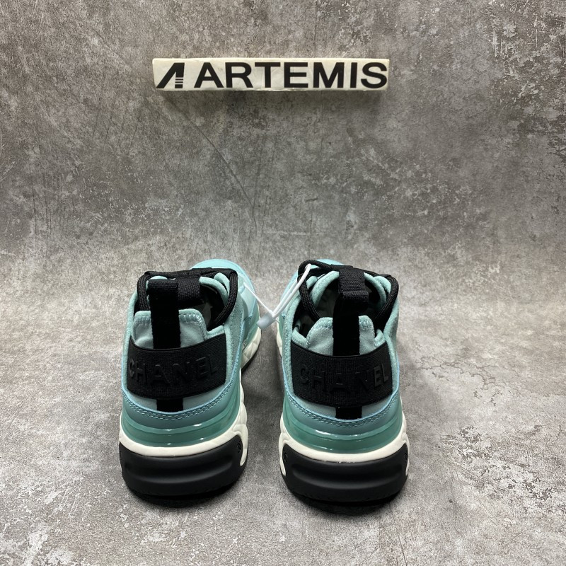 Ch*el pre-owned cloth trainers in green