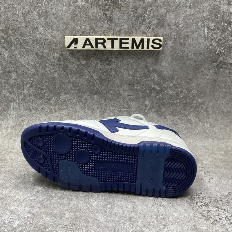 OFF-WHITE Out Of Office OOO Low Tops White White Navy Blue