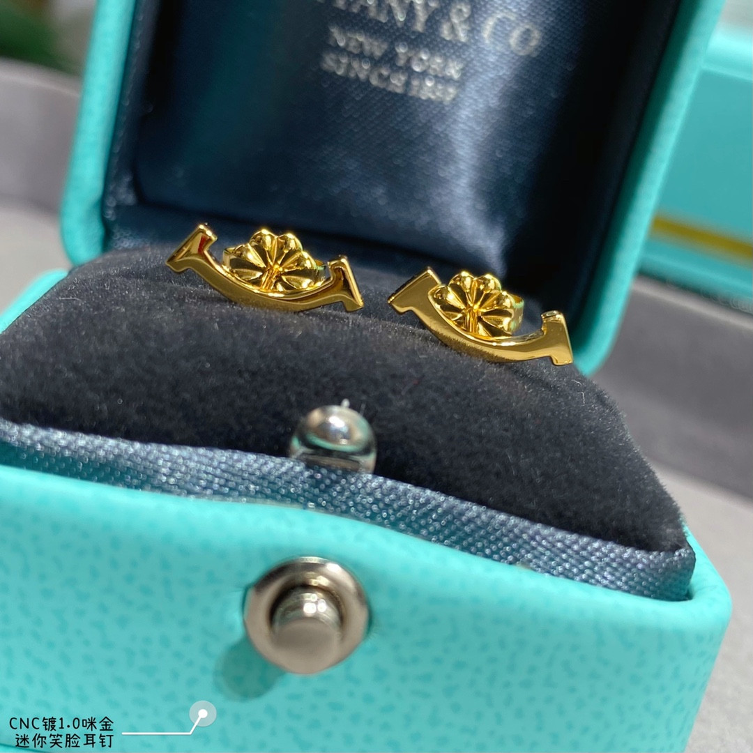 T*f*ny & co. mini smile smooth stud earrings