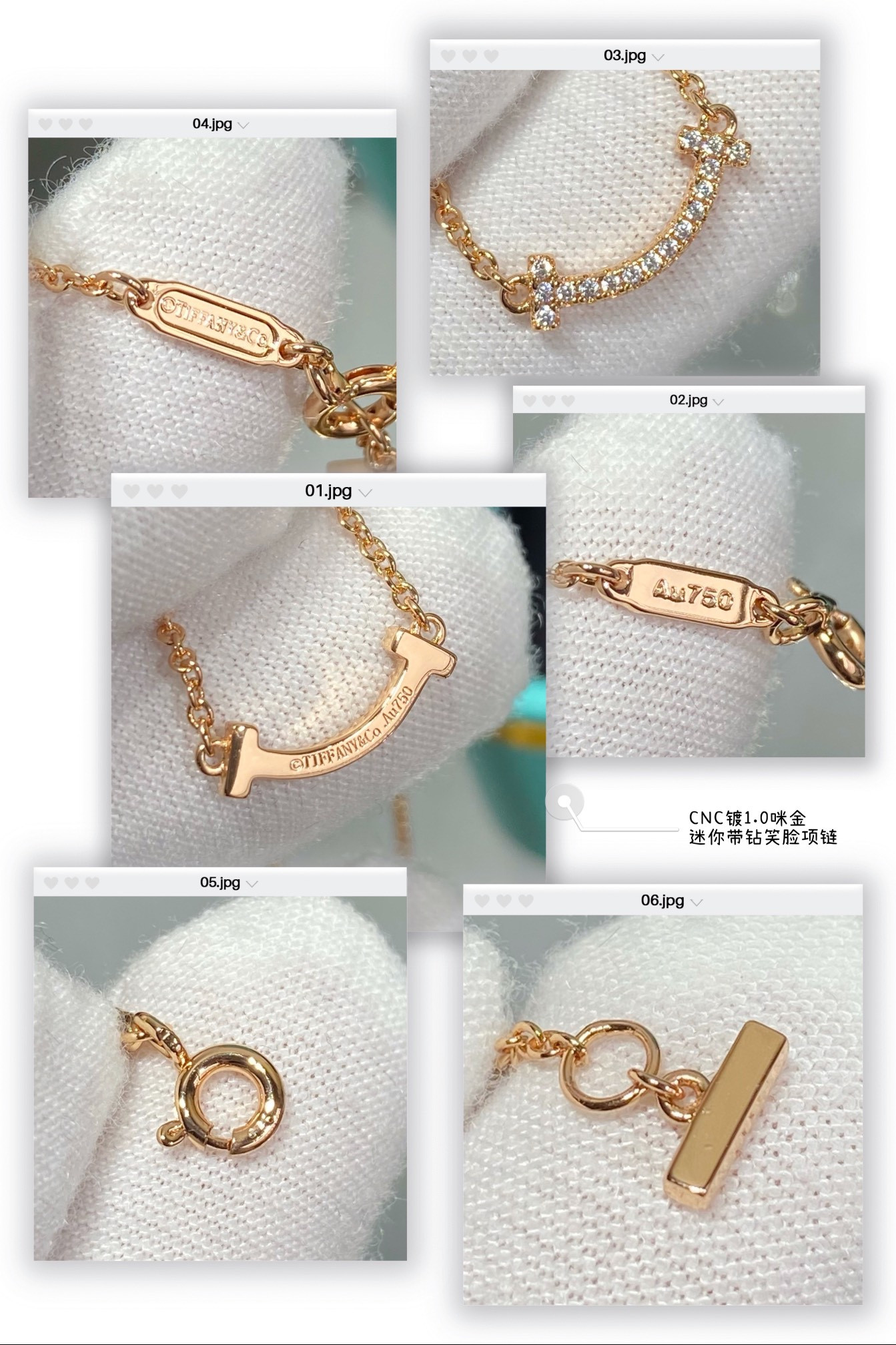 t*f*ny & co. mini smile with Di*m*nd necklace