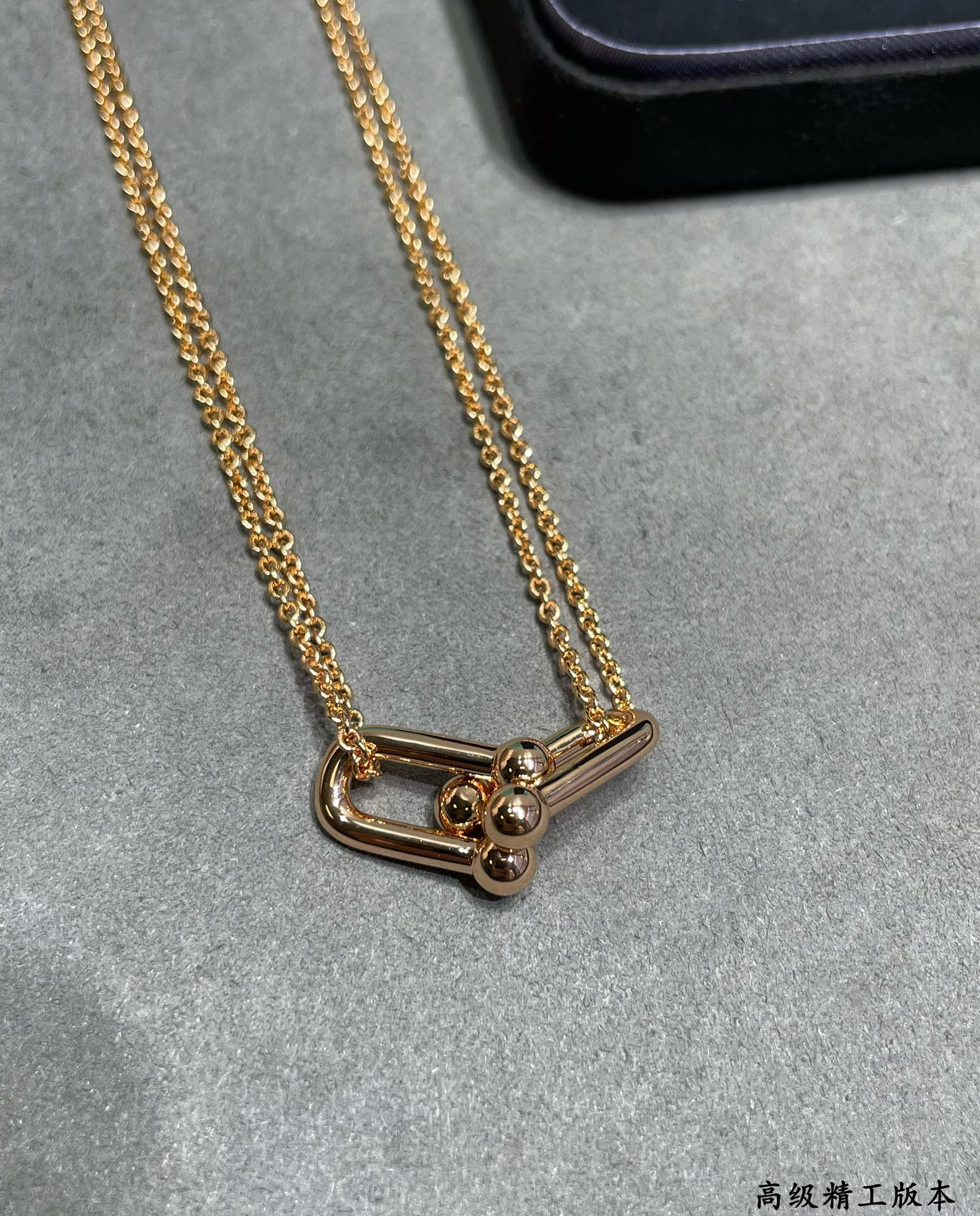T*f*ny & co. double hoop polished stirrup necklace