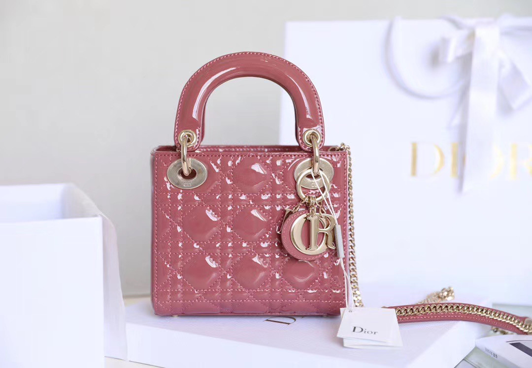 mini lady D*or bag 6.5 x 6 x 3 inches