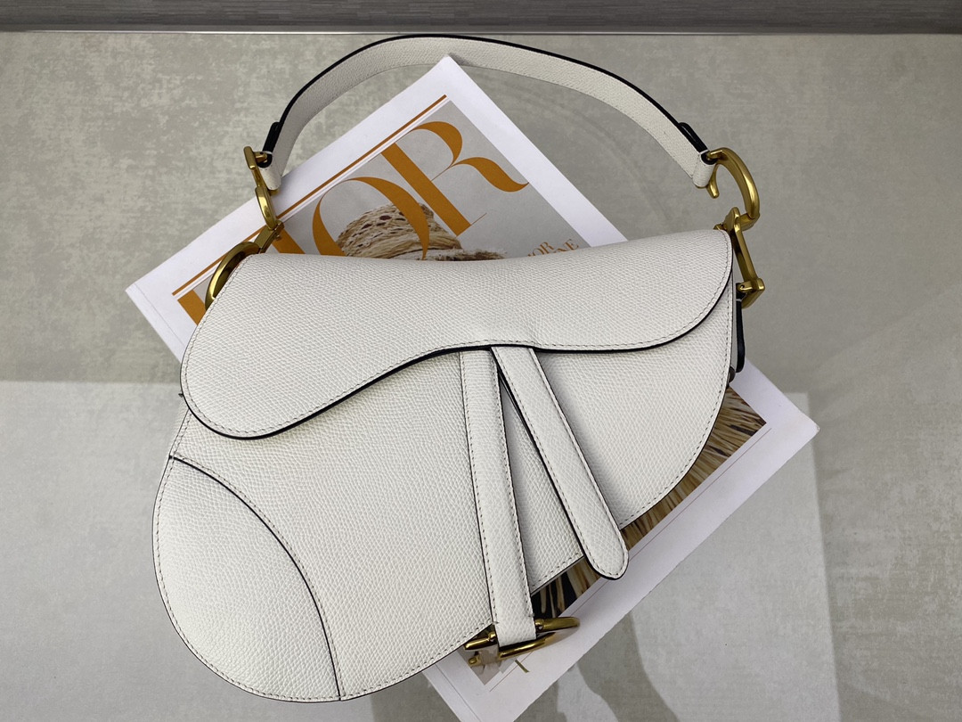 SADDLE BAG WITH STRAP Latte Grained Calfskin 25.5x20x6.5cm