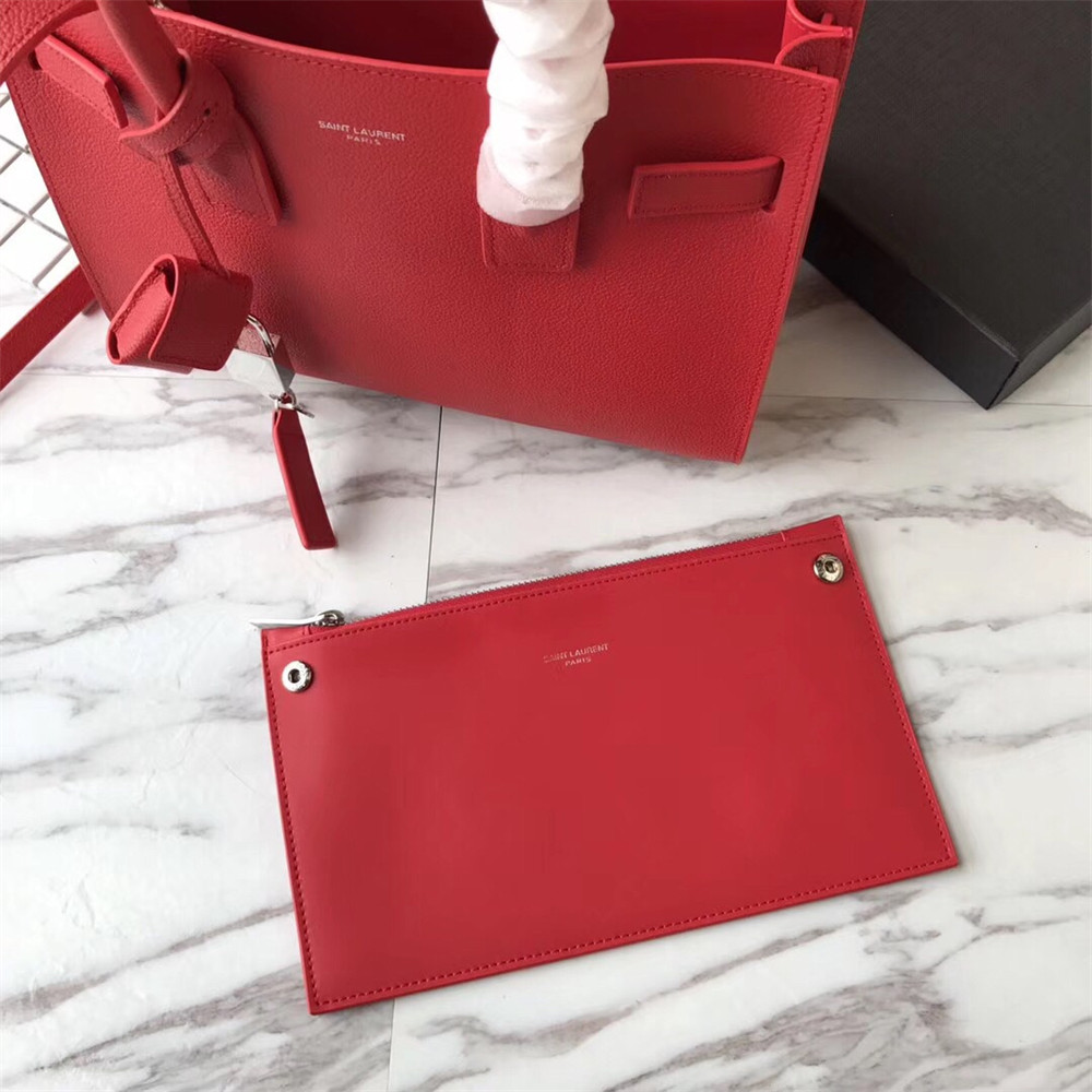 Y*L sac de jour baby in grained leather shiny red