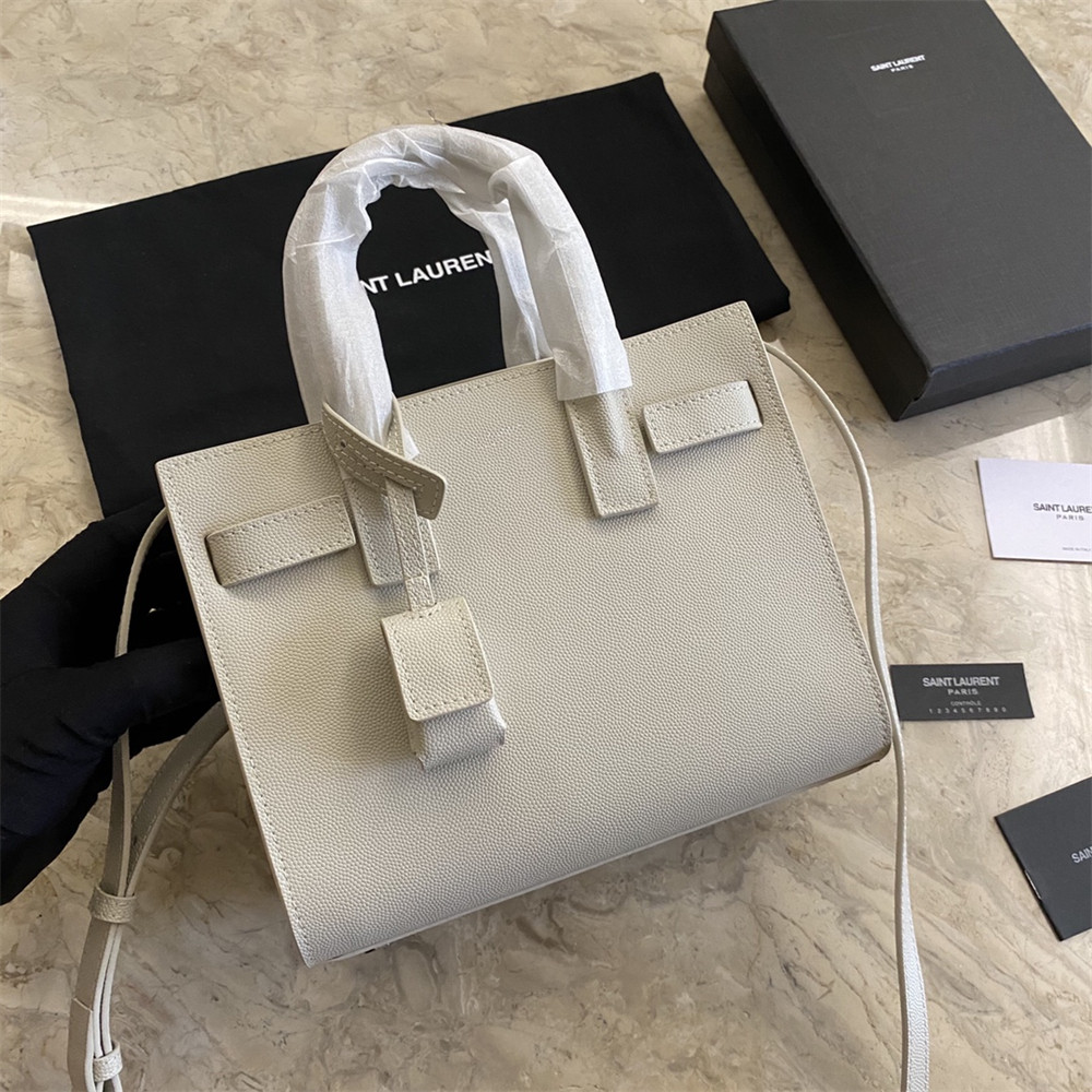 Y*L sac de jour nano in grained leather white