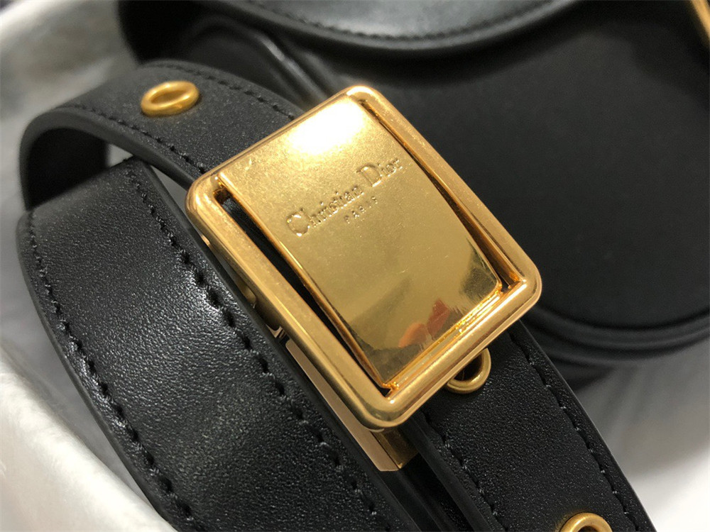 medium D*or bobby bag black box calfskin