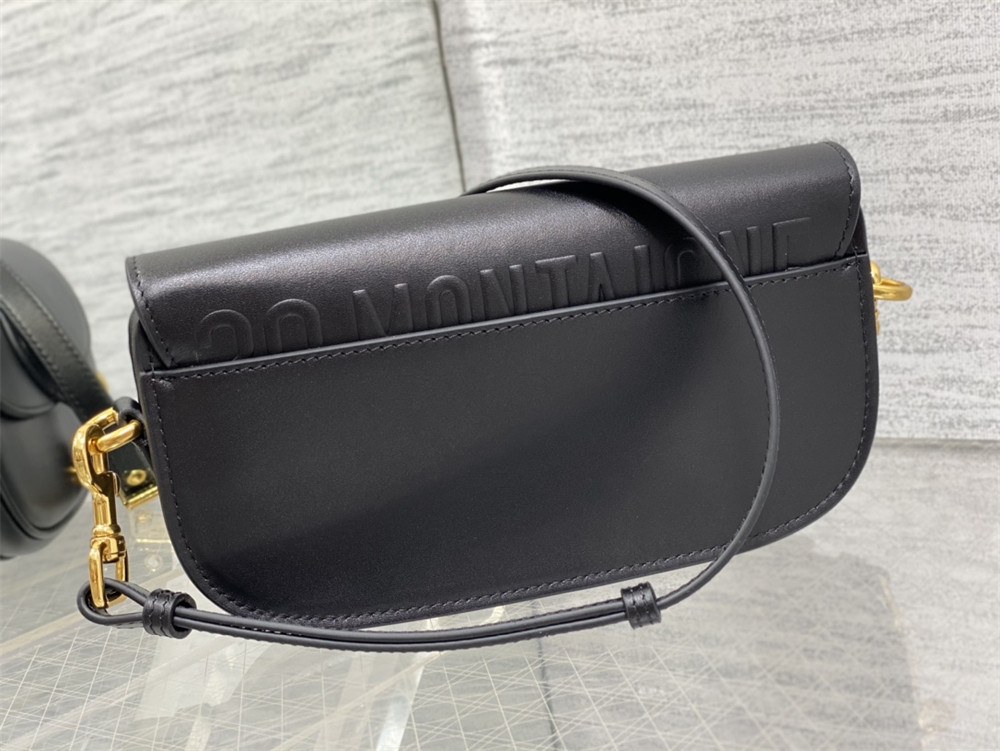 D*or bobby east-west bag latte box calfskin black
