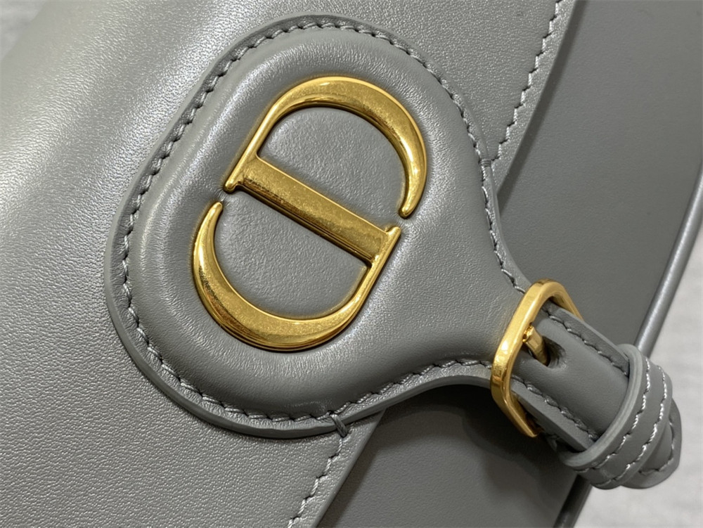 D*or bobby east-west bag latte box calfskin grey