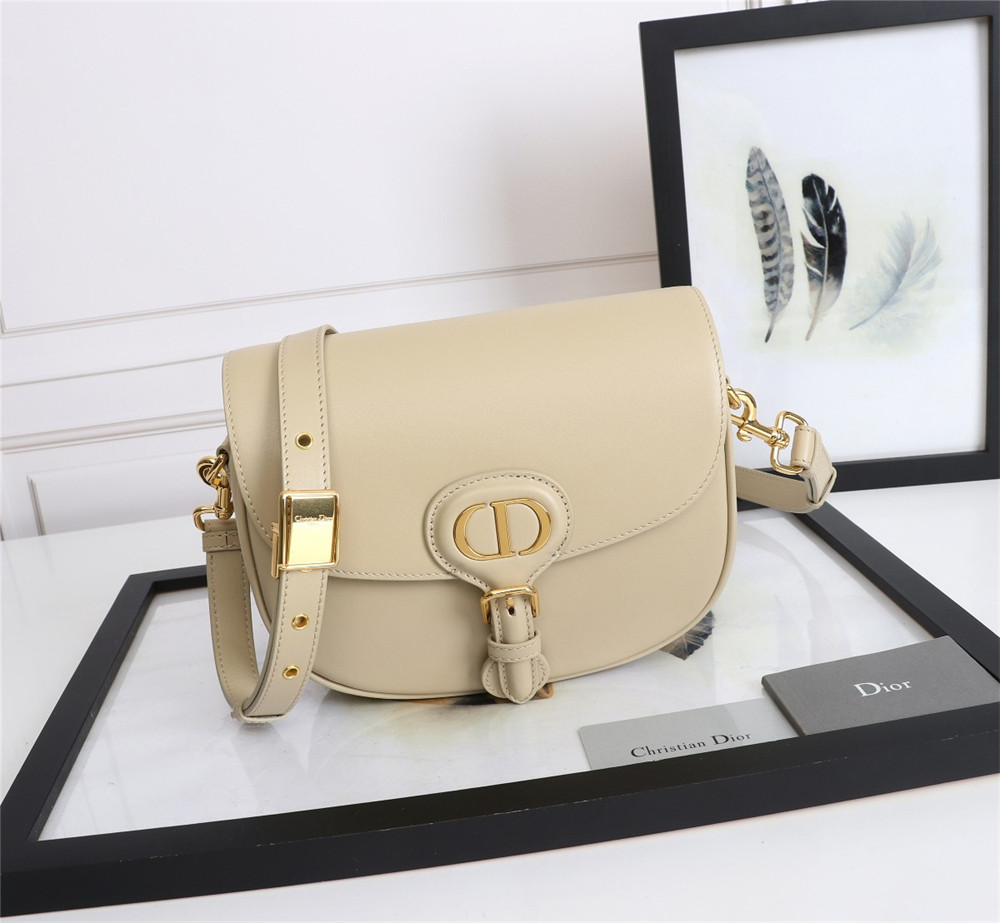 medium D*or bobby bag beige box calfskin
