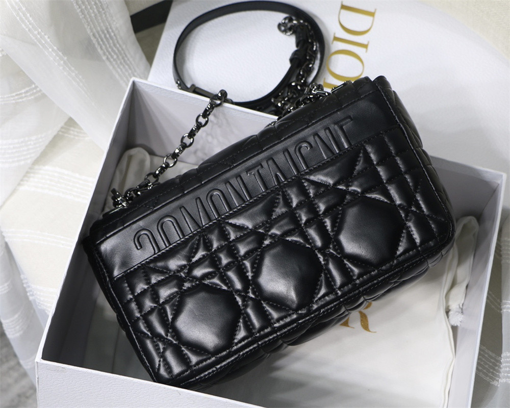 medium d*or caro bag S*pple cannage calfskin 25.5 x 15.5 x 8 cm