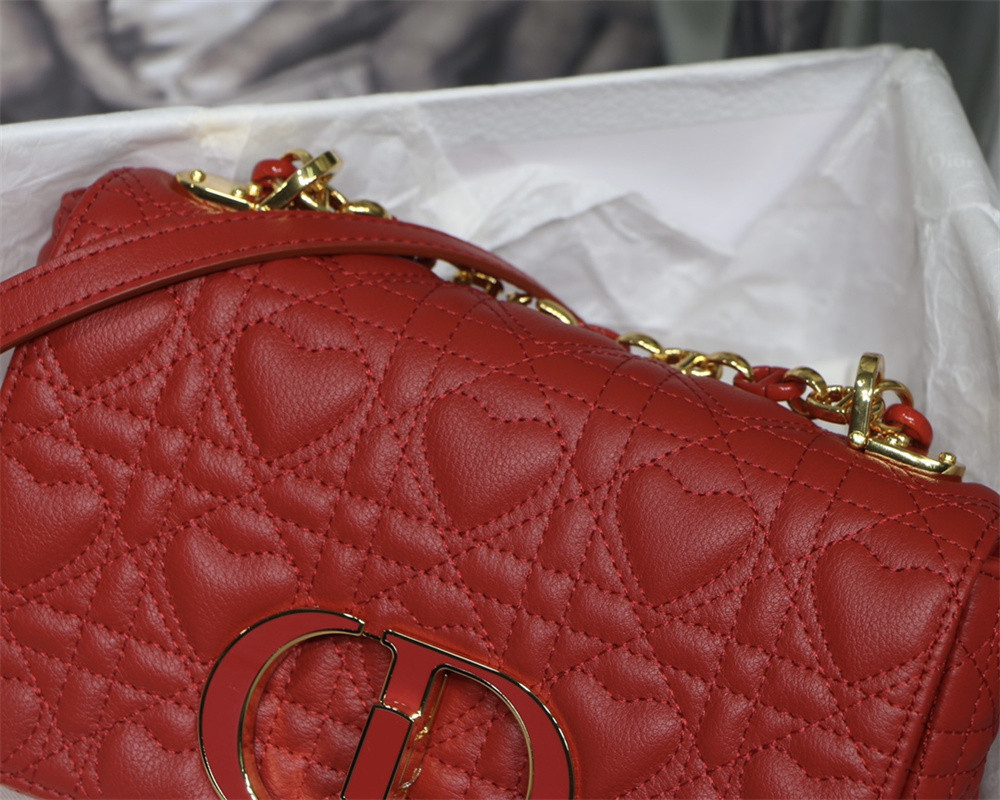 small D*or caro bag amour red 20 x 12 x 7 cm