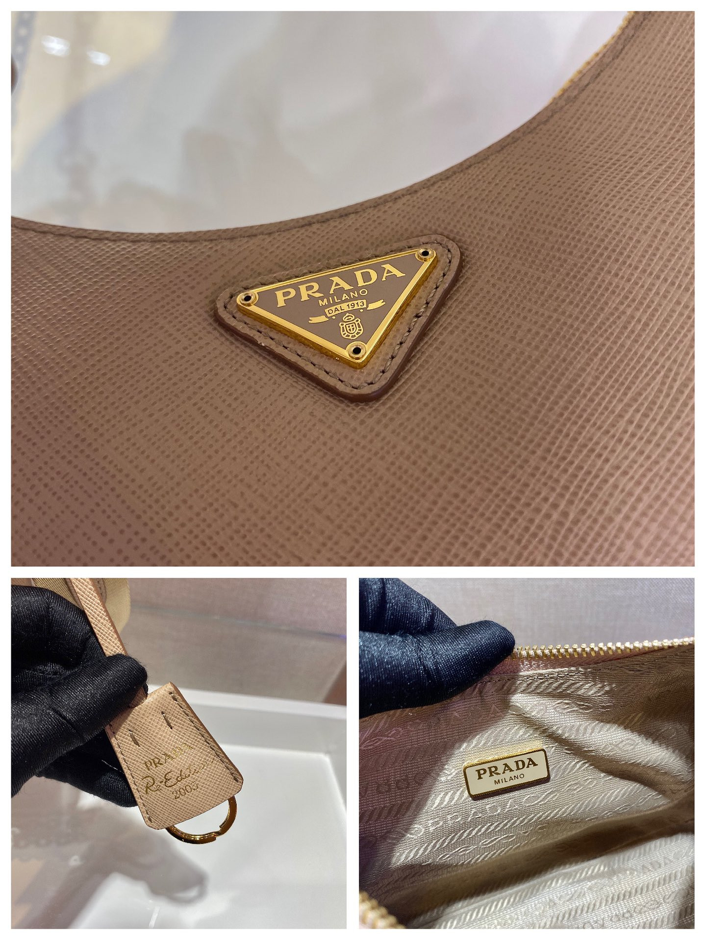 Pra*a re-edition 2005 saffiano leather bag