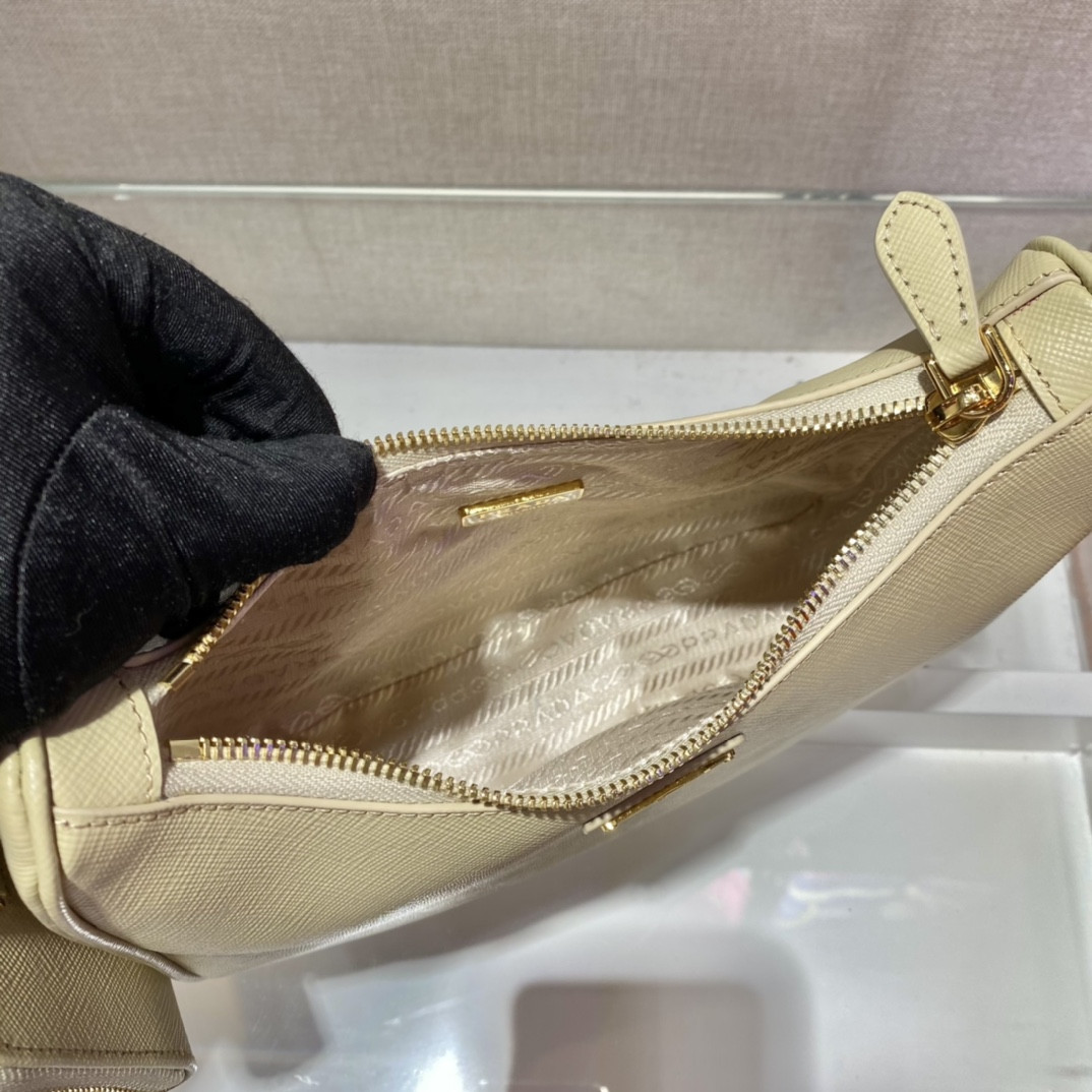 Pra*a re-edition 2005 saffiano leather bag yellow
