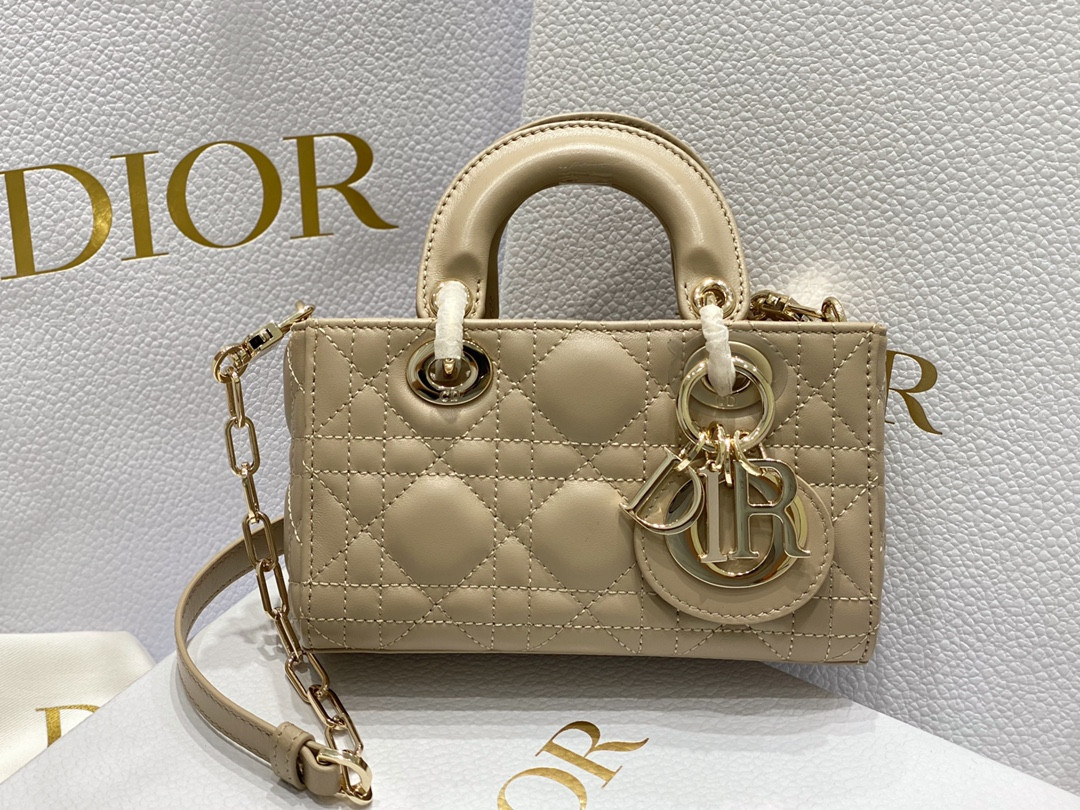 D*or mini lady d-joy bag biscuit 16 x 9 x 5 cm