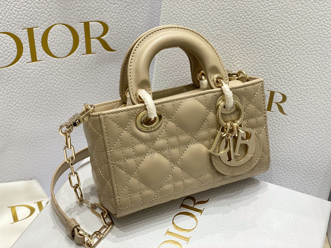D*or mini lady d-joy bag biscuit 16 x 9 x 5 cm