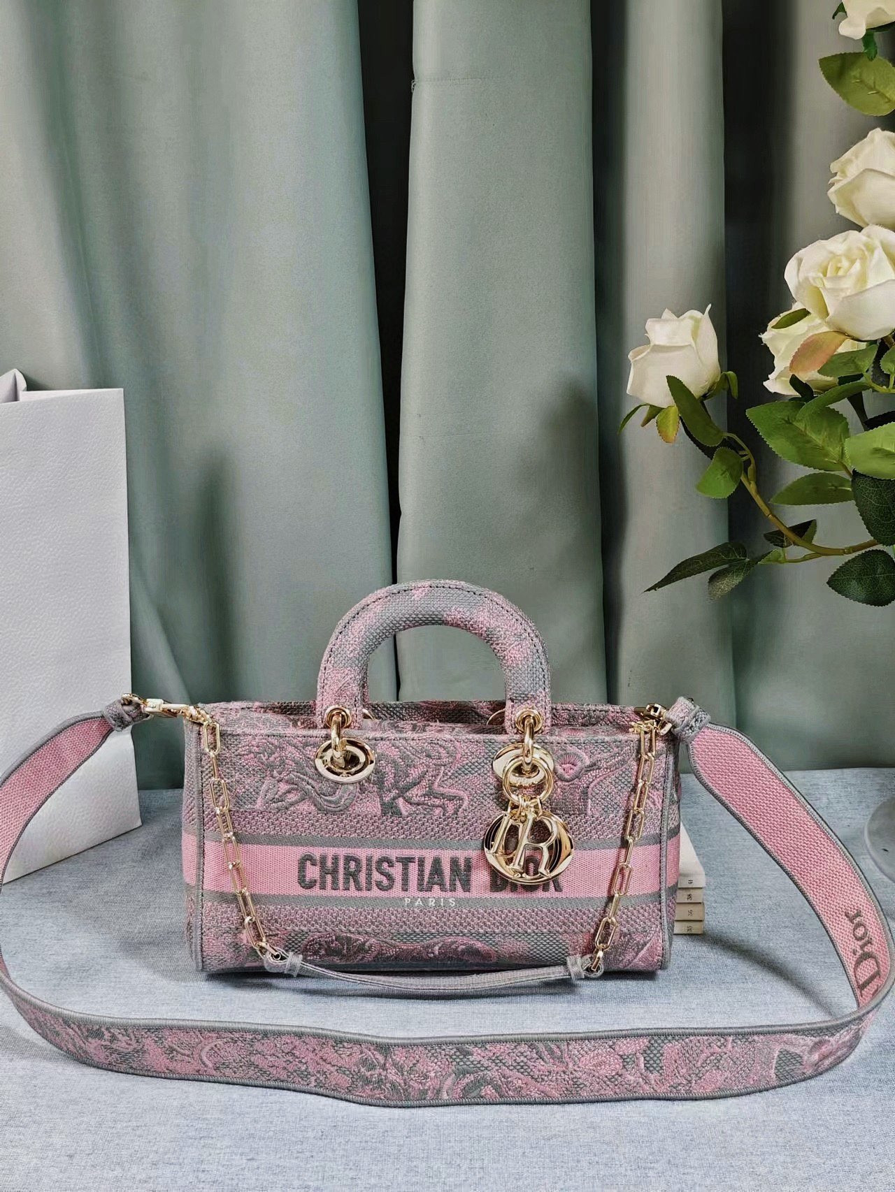 D*or medium lady d-joy bag pink