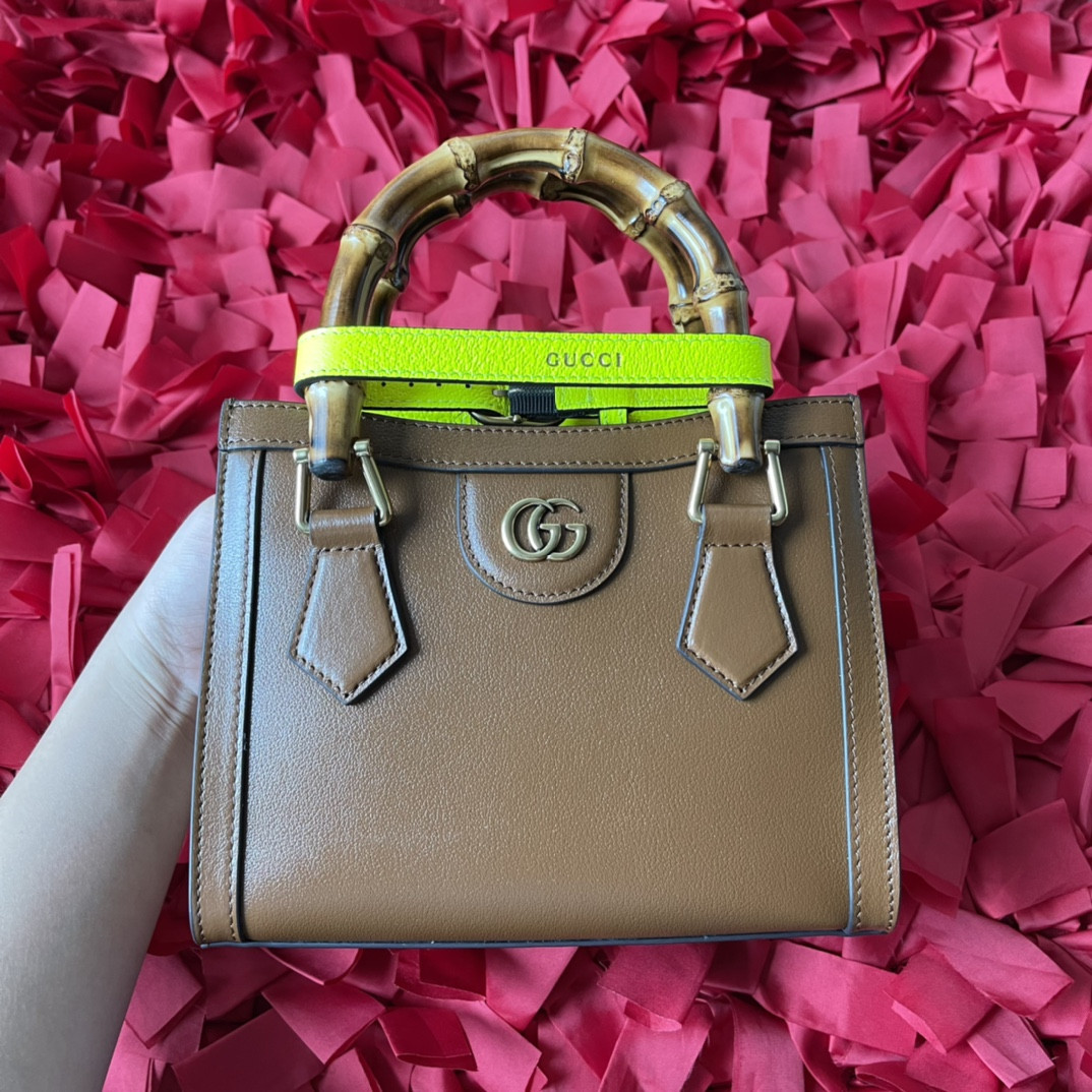 G*u*i diana mini tote bag khaki 20w x 16h x 10d cm