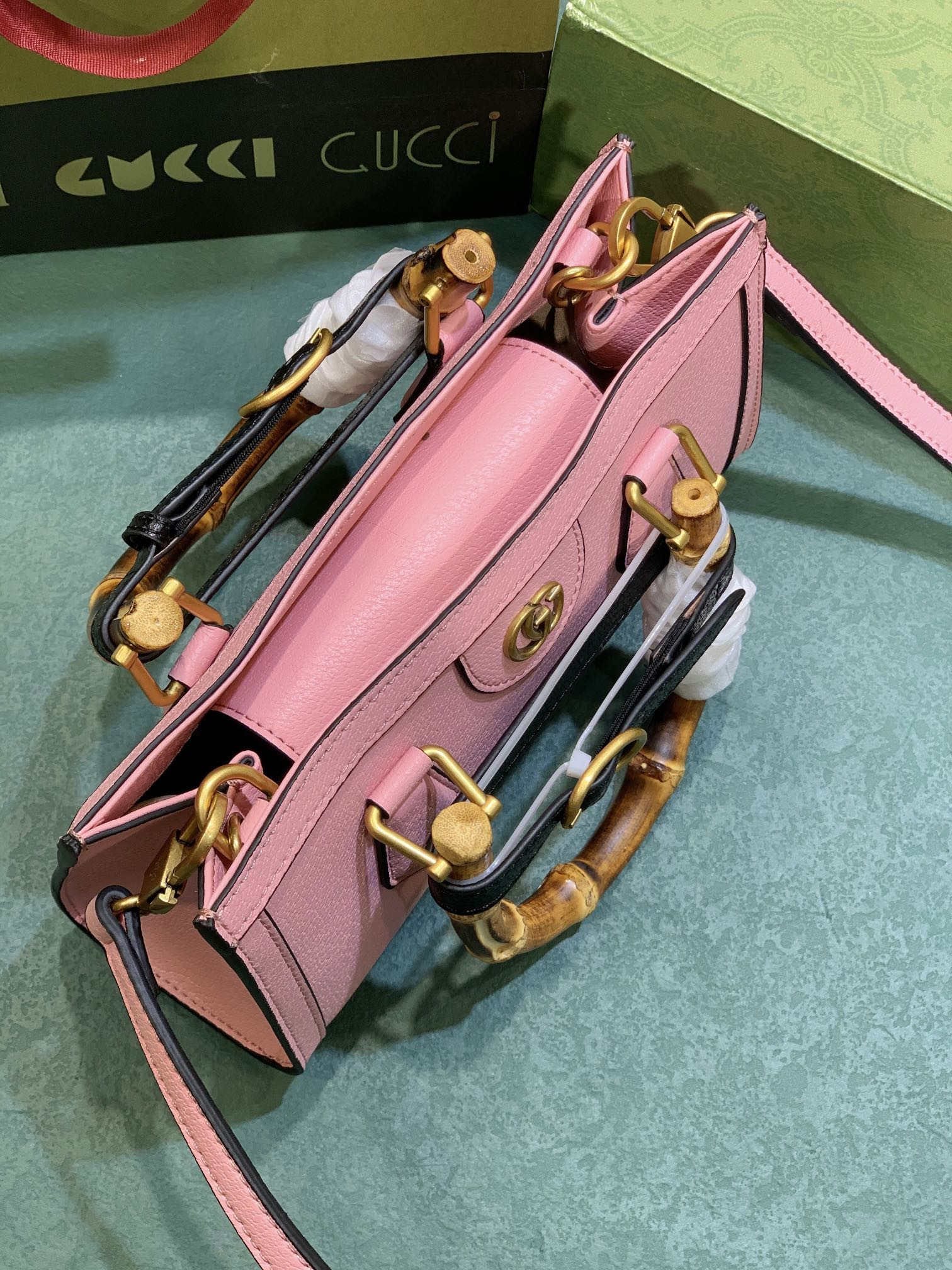 G*u*i diana small shoulder bag pink 25w x 16h x 9d cm