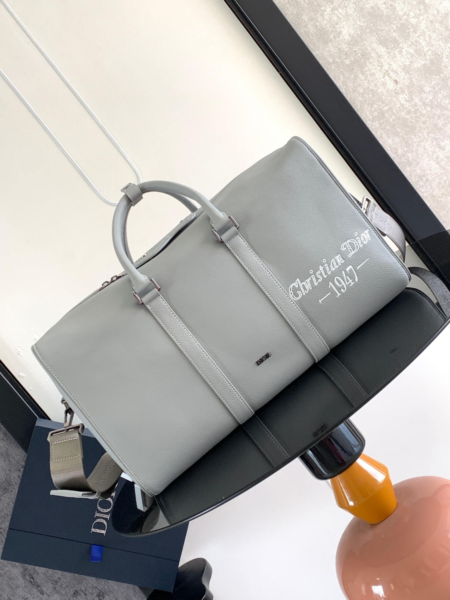 D*or lingot bag all gray 50 x 25 x 21.5 cm