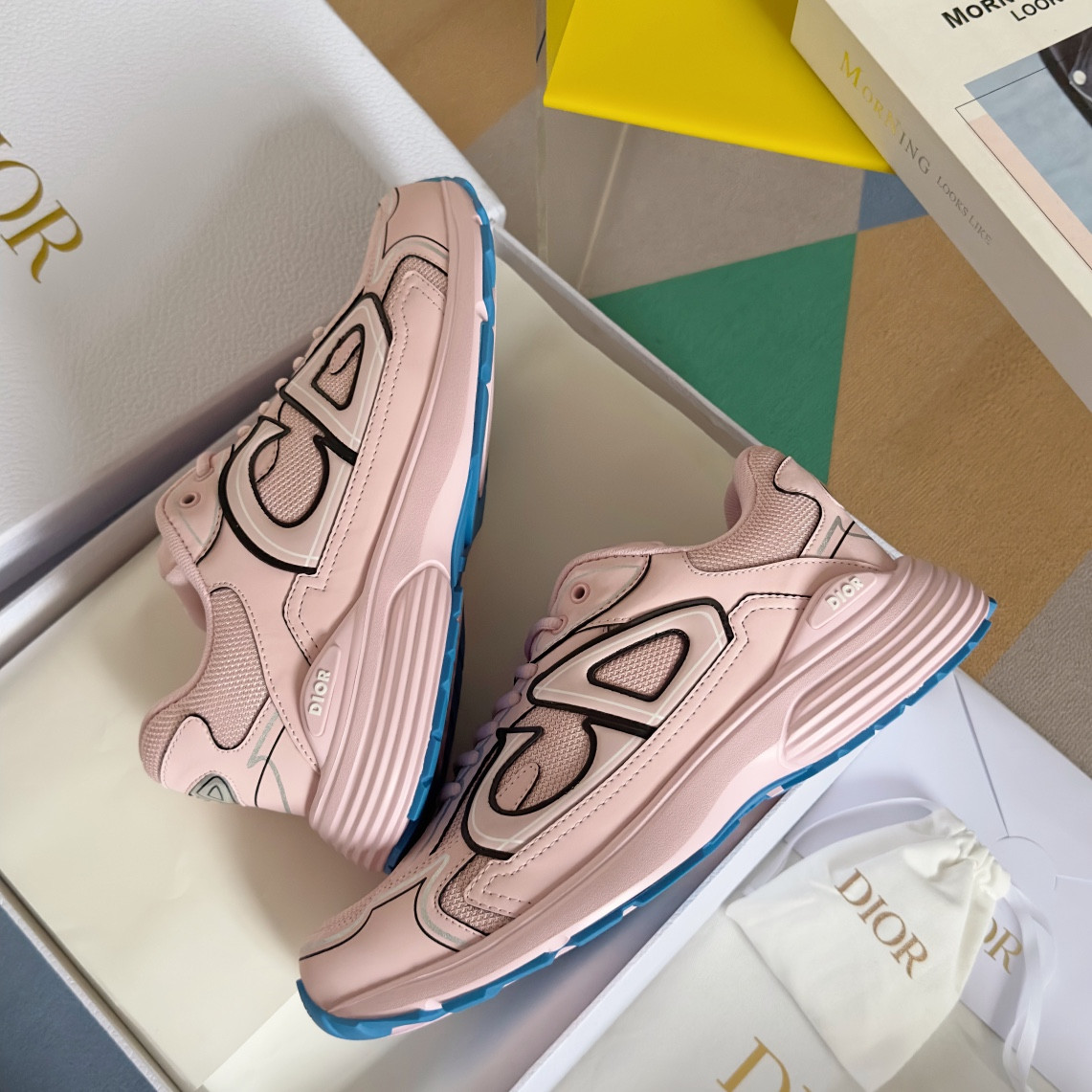 ua D*or b30 sneaker pale pink mesh and technical fabric