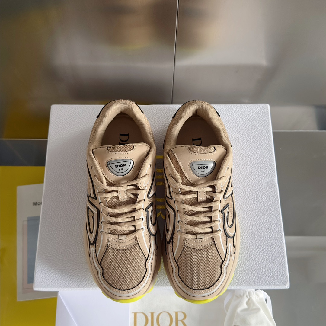 ua D*or b30 sneaker beige mesh and technical fabric