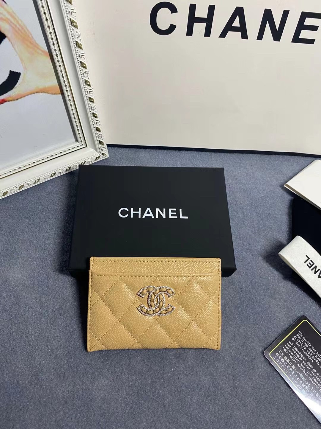 Ch*el card holder 11.2×7.5×0.5cm