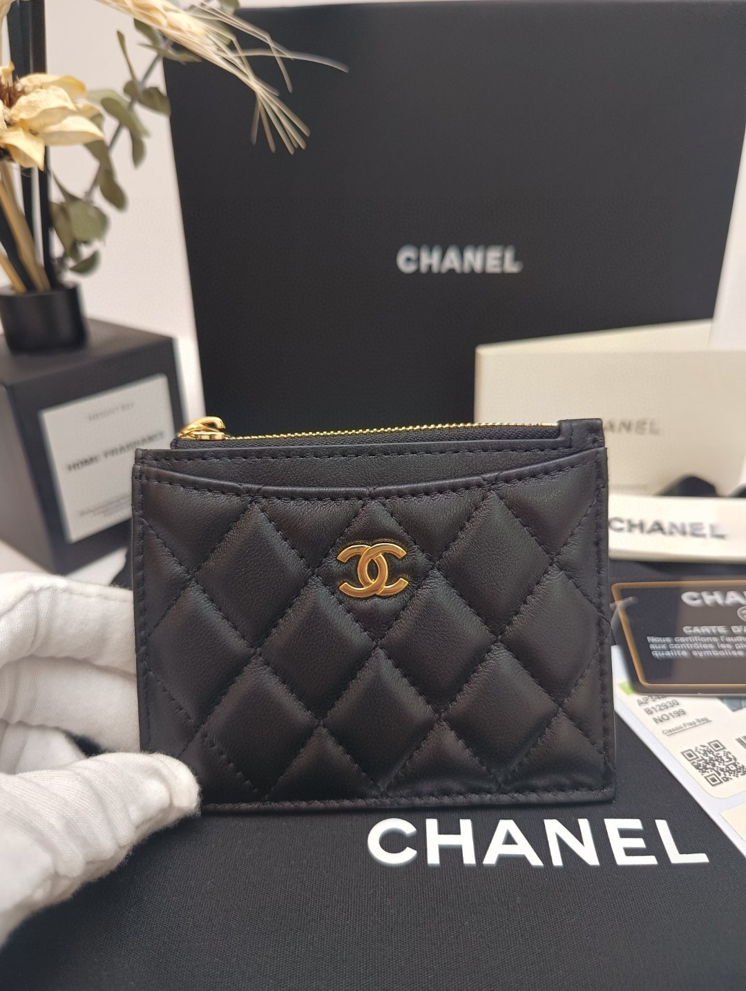 Ch*el card holder 9x11.5cm