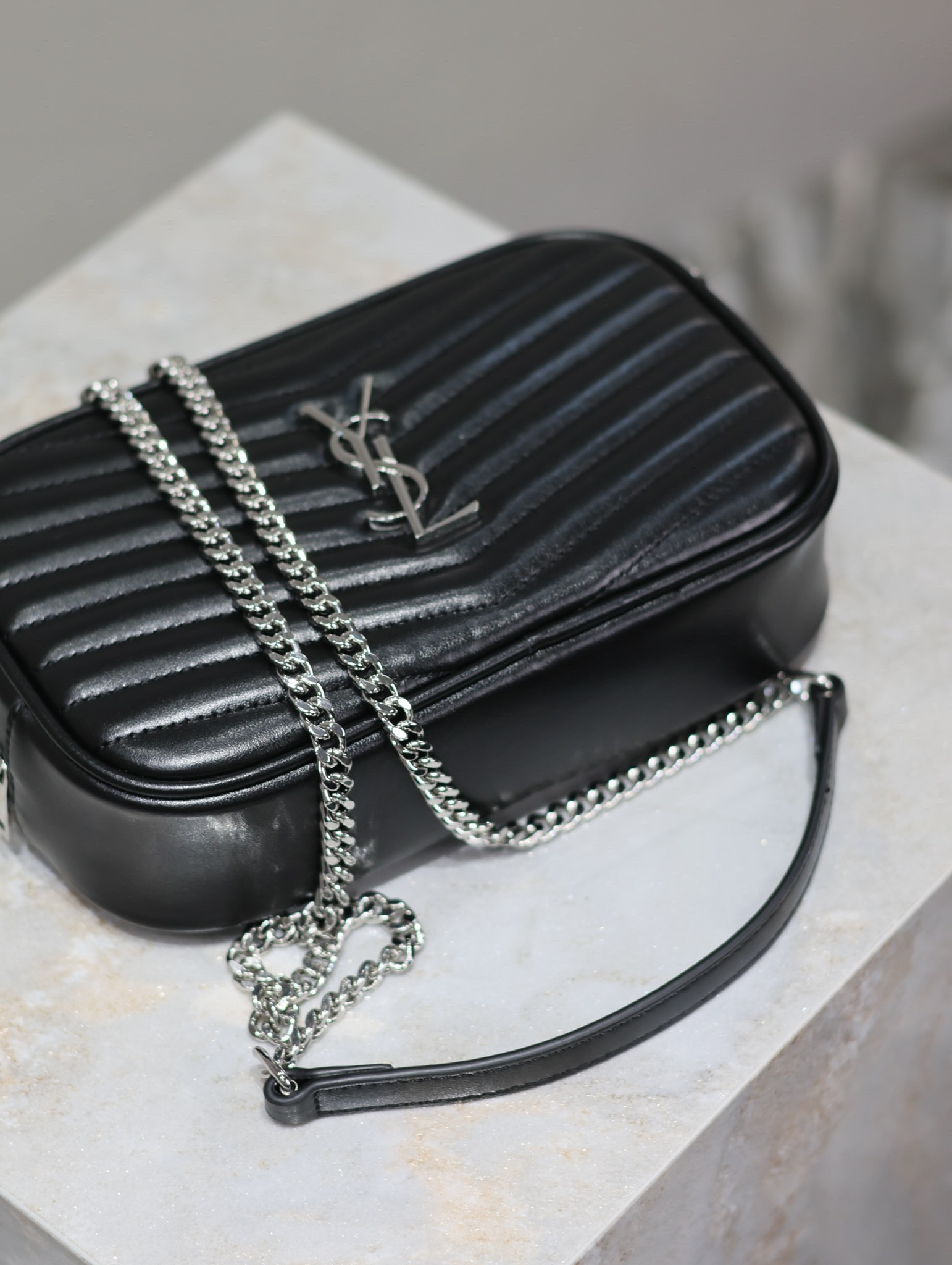 Y*L mini lou in quilted leather 7.5 x 4.1 x 2 inches