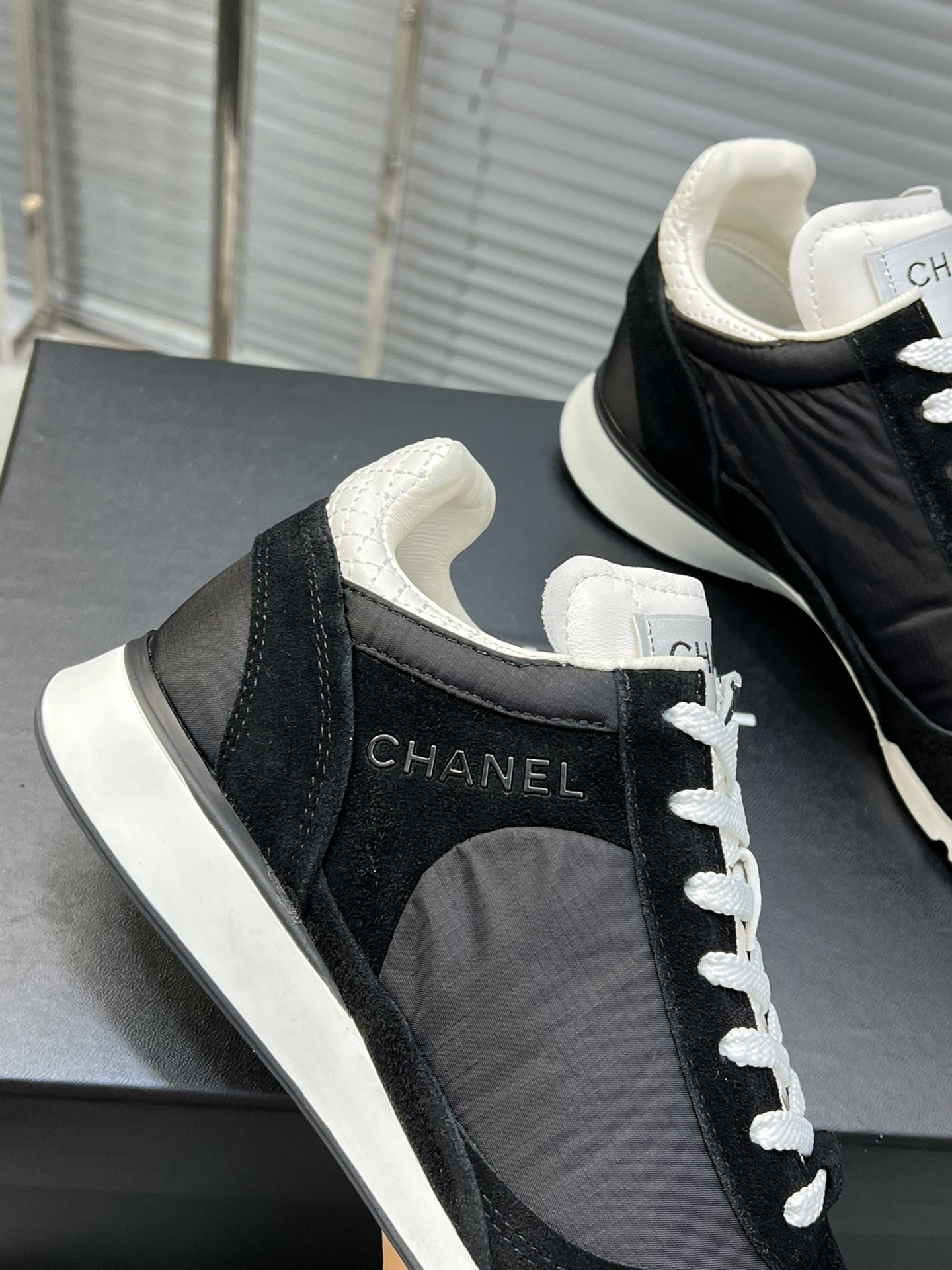 ua Ch*el sneakers fabric, suede kidskin & suede calfskin