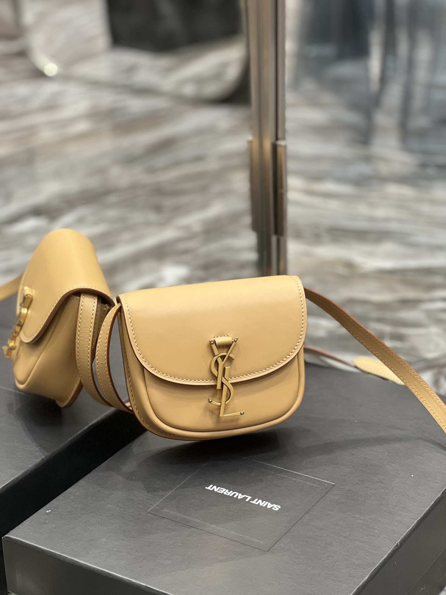 Y*L kaia small satchel in smooth leather 15x14x4.5cm