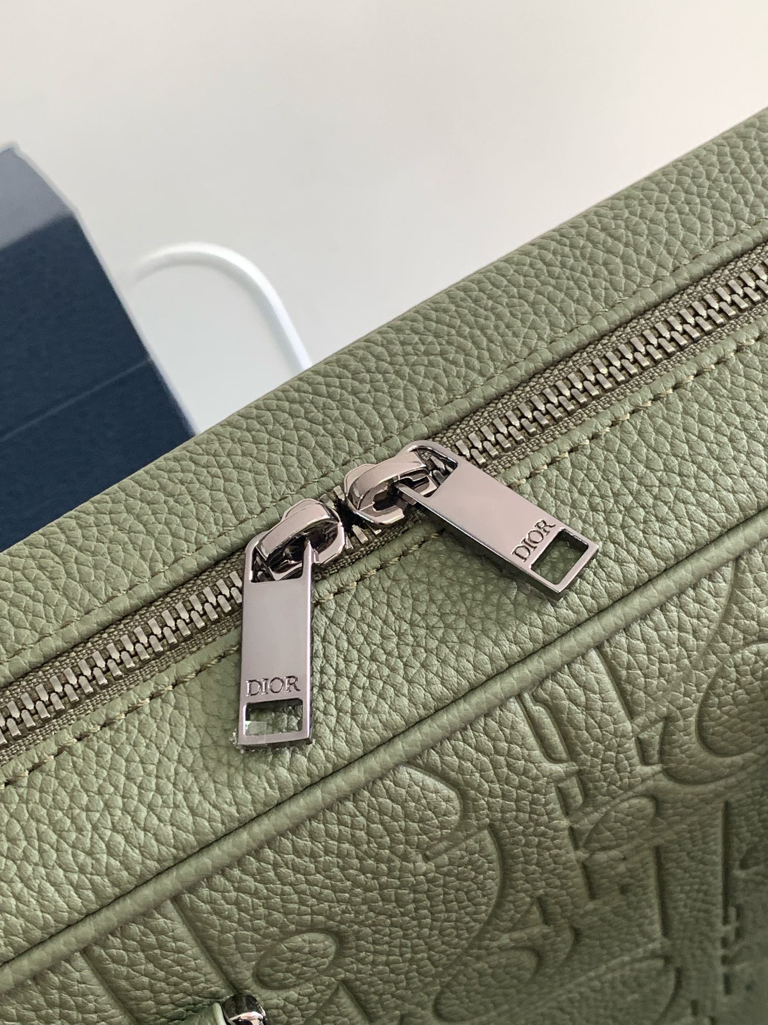 D*or briefcase green D*or gravity leather and green grained calfskin 37 x 28 x 6 cm