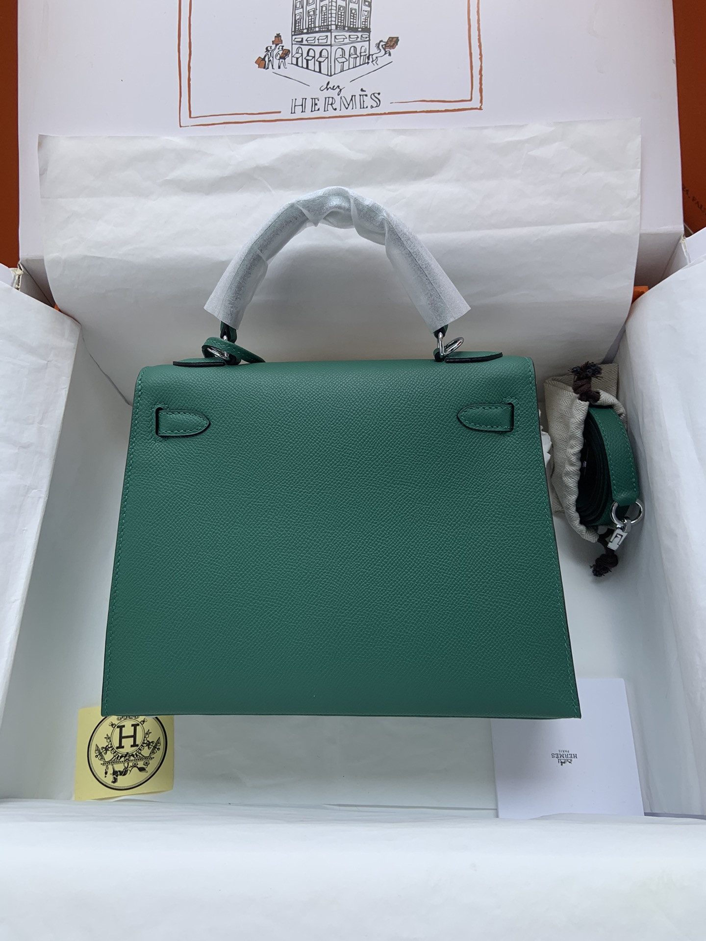 HERMÈS Kelly Silver-tone Hardware 25 28