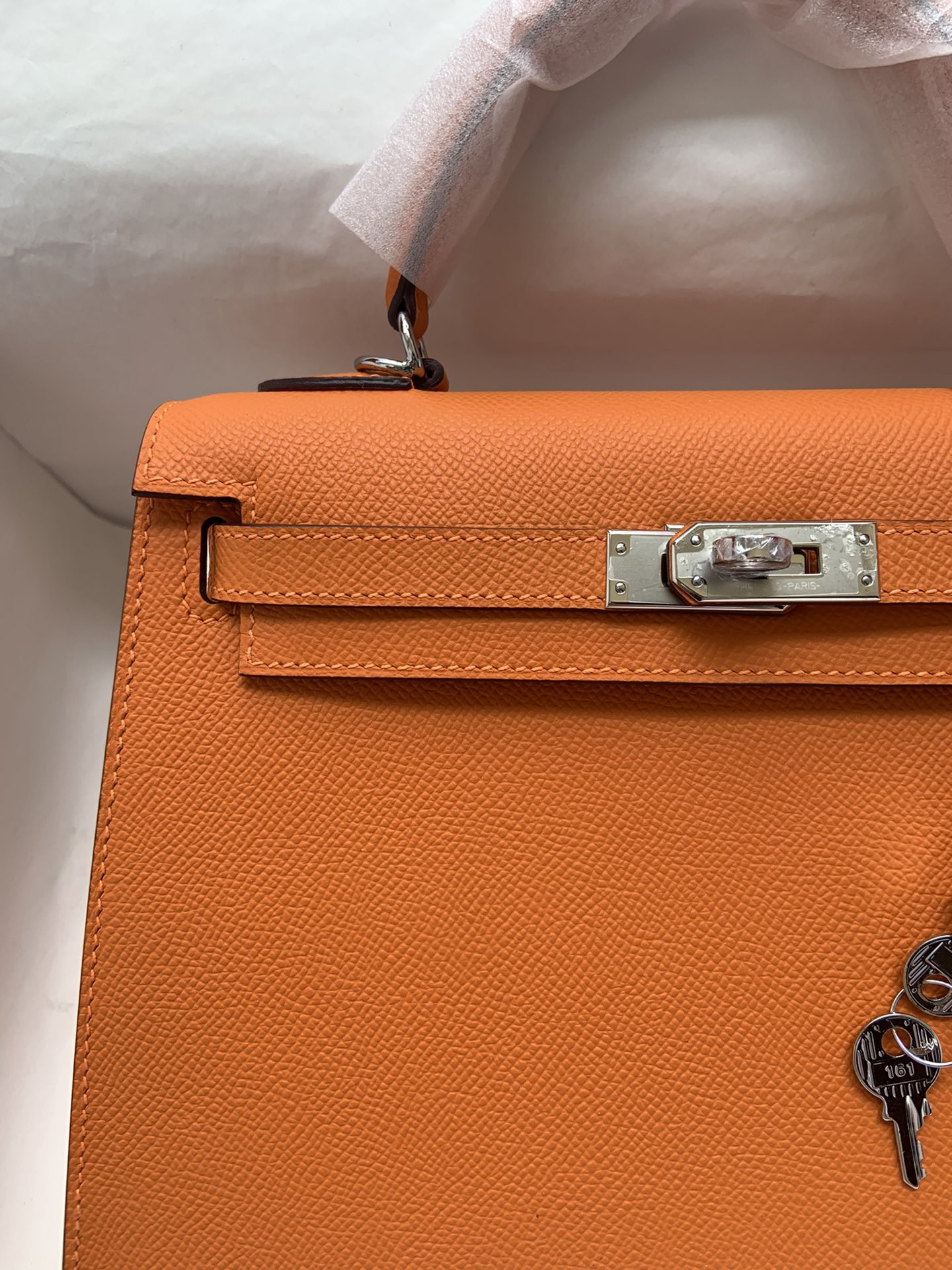 HERMÈS Kelly Silver-tone Hardware 25 28